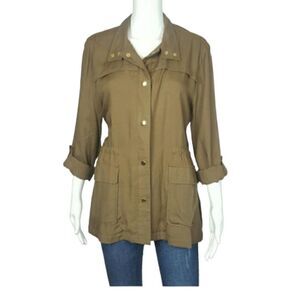 Women's Military Utility Anorak Jacket Olive Green